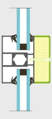 Horizontal section: ALU-THERMIC insulated facade profile (rotated 90°)