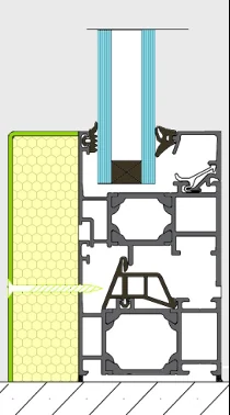 Vertical section: ALU-THERMIC insulated facade profile
